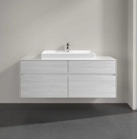 Тумба под раковину Villeroy & Boch Collaro 140х50 см с подсветкой ДСП белое дерево C088B0E8