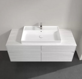 Тумба под раковину Villeroy & Boch Collaro 140х50 см с подсветкой ДСП белое дерево C088B0E8