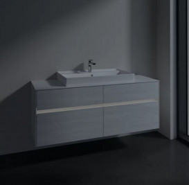 Тумба под раковину Villeroy & Boch Collaro 140х50 см с подсветкой ДСП белое дерево C088B0E8