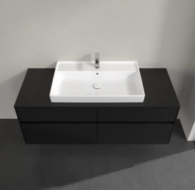 Тумба под раковину Villeroy & Boch Collaro 140х50 см с подсветкой МДФ черный матовый лак C088B0PD