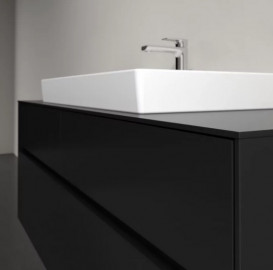 Тумба под раковину Villeroy & Boch Collaro 140х50 см с подсветкой МДФ черный матовый лак C088B0PD