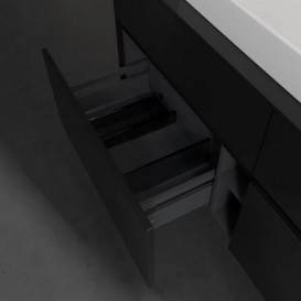 Тумба под раковину Villeroy & Boch Collaro 140х50 см с подсветкой МДФ черный матовый лак C088B0PD