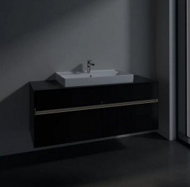 Тумба под раковину Villeroy & Boch Collaro 140х50 см с подсветкой МДФ черный матовый лак C088B0PD