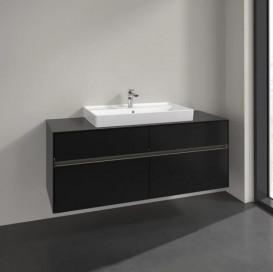 Тумба под раковину Villeroy & Boch Collaro 140х50 см с подсветкой МДФ черный матовый лак C088B0PD