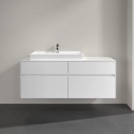 Тумба под раковину Villeroy & Boch Collaro 140х50 см с подсветкой МДФ глянцевый белый C089B0DH