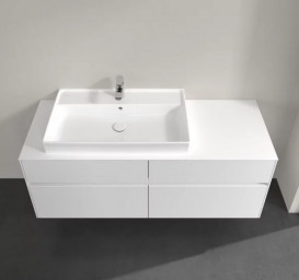 Тумба под раковину Villeroy & Boch Collaro 140х50 см с подсветкой МДФ глянцевый белый C089B0DH