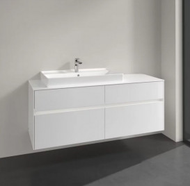 Тумба под раковину Villeroy & Boch Collaro 140х50 см с подсветкой МДФ глянцевый белый C089B0DH