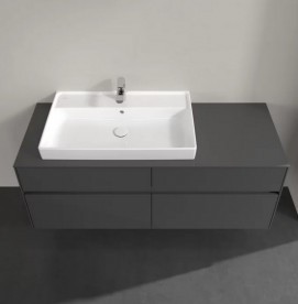 Тумба под раковину Villeroy & Boch Collaro 140х50 см с подсветкой МДФ глянцевый серый C089B0FP