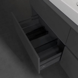 Тумба под раковину Villeroy & Boch Collaro 140х50 см с подсветкой МДФ глянцевый серый C089B0FP