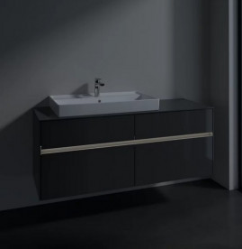 Тумба под раковину Villeroy & Boch Collaro 140х50 см с подсветкой МДФ глянцевый серый C089B0FP