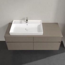 Тумба под раковину Villeroy & Boch Collaro 140х50 см с подсветкой ДСП трюфель серый C089B0VG