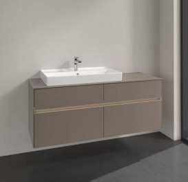 Тумба под раковину Villeroy & Boch Collaro 140х50 см с подсветкой ДСП трюфель серый C089B0VG