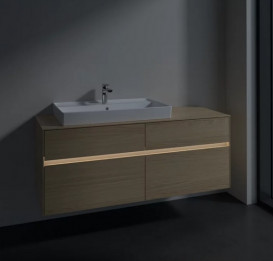 Тумба под раковину Villeroy & Boch Collaro 140х50 см с подсветкой ДСП северный дуб C089B0VJ