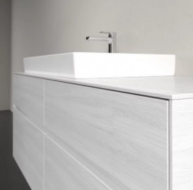 Тумба под раковину Villeroy & Boch Collaro 140х50 см с подсветкой ДСП белое дерево C089B0E8