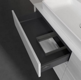 Тумба под раковину Villeroy & Boch Collaro 140х50 см с подсветкой ДСП белое дерево C089B0E8