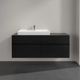 Тумба под раковину Villeroy & Boch Collaro 140х50 см с подсветкой МДФ черный матовый лак C089B0PD