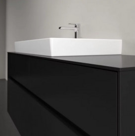 Тумба под раковину Villeroy & Boch Collaro 140х50 см с подсветкой МДФ черный матовый лак C089B0PD