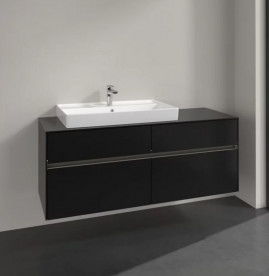 Тумба под раковину Villeroy & Boch Collaro 140х50 см с подсветкой МДФ черный матовый лак C089B0PD