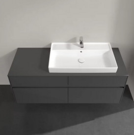 Тумба под раковину Villeroy & Boch Collaro 140х50 см с подсветкой МДФ глянцевый серый C090B0FP