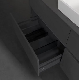 Тумба под раковину Villeroy & Boch Collaro 140х50 см с подсветкой МДФ глянцевый серый C090B0FP