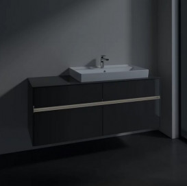 Тумба под раковину Villeroy & Boch Collaro 140х50 см с подсветкой МДФ глянцевый серый C090B0FP