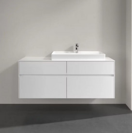 Тумба под раковину Villeroy & Boch Collaro 140х50 см с подсветкой ДСП матовый белый C090B0MS