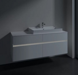 Тумба под раковину Villeroy & Boch Collaro 140х50 см с подсветкой ДСП матовый белый C090B0MS