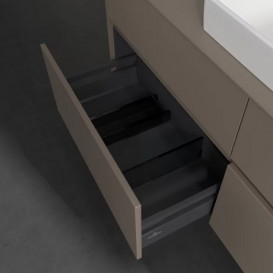 Тумба под раковину Villeroy & Boch Collaro 140х50 см с подсветкой ДСП трюфель серый C090B0VG