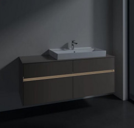 Тумба под раковину Villeroy & Boch Collaro 140х50 см с подсветкой ДСП трюфель серый C090B0VG