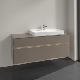Тумба под раковину Villeroy & Boch Collaro 140х50 см с подсветкой ДСП трюфель серый C090B0VG