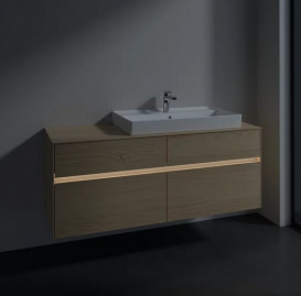 Тумба под раковину Villeroy & Boch Collaro 140х50 см с подсветкой ДСП северный дуб C090B0VJ