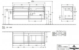 Тумба под раковину Villeroy & Boch Collaro 140х50 см с подсветкой ДСП северный дуб C090B0VJ