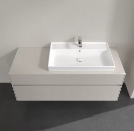 Тумба под раковину Villeroy & Boch Collaro 140х50 см с подсветкой ДСП мягкий серый C090B0VK