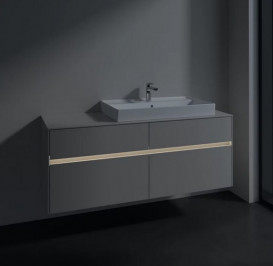 Тумба под раковину Villeroy & Boch Collaro 140х50 см с подсветкой ДСП мягкий серый C090B0VK
