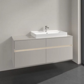 Тумба под раковину Villeroy & Boch Collaro 140х50 см с подсветкой ДСП мягкий серый C090B0VK