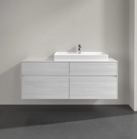 Тумба под раковину Villeroy & Boch Collaro 140х50 см с подсветкой ДСП белое дерево C090B0E8