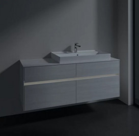 Тумба под раковину Villeroy & Boch Collaro 140х50 см с подсветкой ДСП белое дерево C090B0E8