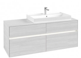 Тумба под раковину Villeroy & Boch Collaro 140х50 см с подсветкой ДСП белое дерево C090B0E8