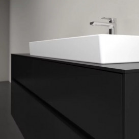 Тумба под раковину Villeroy & Boch Collaro 140х50 см с подсветкой МДФ черный матовый лак C090B0PD