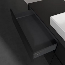 Тумба под раковину Villeroy & Boch Collaro 140х50 см с подсветкой МДФ черный матовый лак C090B0PD