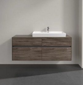 Тумба под раковину Villeroy & Boch Collaro 140х50 см с подсветкой ДСП каменный дуб C090B0RK