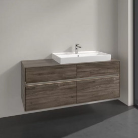 Тумба под раковину Villeroy & Boch Collaro 140х50 см с подсветкой ДСП каменный дуб C090B0RK