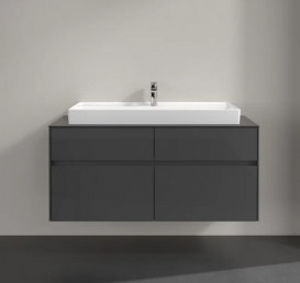 Тумба под раковину Villeroy & Boch Collaro 120х50 см с подсветкой МДФ глянцевый серый C091B0FP