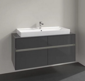 Тумба под раковину Villeroy & Boch Collaro 120х50 см с подсветкой МДФ глянцевый серый C091B0FP
