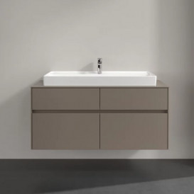 Тумба под раковину Villeroy & Boch Collaro 120х50 см с подсветкой ДСП трюфель серый C091B0VG