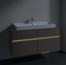Тумба под раковину Villeroy & Boch Collaro 120х50 см с подсветкой ДСП трюфель серый C091B0VG