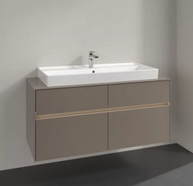 Тумба под раковину Villeroy & Boch Collaro 120х50 см с подсветкой ДСП трюфель серый C091B0VG