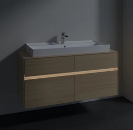 Тумба под раковину Villeroy & Boch Collaro 120х50 см с подсветкой ДСП северный дуб C091B0VJ