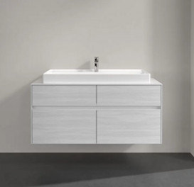 Тумба под раковину Villeroy & Boch Collaro 120х50 см с подсветкой ДСП белое дерево C091B0E8