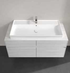 Тумба под раковину Villeroy & Boch Collaro 120х50 см с подсветкой ДСП белое дерево C091B0E8